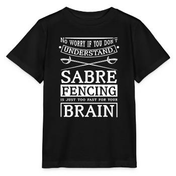 Sabre fencing is to fast - Stanley/Stella MINI CREATOR Kids’ T-Shirt - black - Front - Mikhail (115cm)