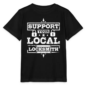 Soutenez votre serrurier local - T-shirt bio MINI CREATOR Stanley/Stella Enfant - noir - Devant - Mikhail (115cm)