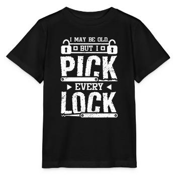 I may be old but I pick every lock locksmith - Stanley/Stella MINI CREATOR Kids’ T-Shirt - black - Front - Mikhail (115cm)