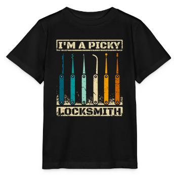 I'm a picky locksmith - Stanley/Stella MINI CREATOR Kids’ T-Shirt - black - Front - Mikhail (115cm)