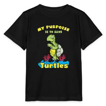 Turtles Sea turtles Land turtles - Stanley/Stella MINI CREATOR Kids’ T-Shirt - black - Front - Mikhail (115cm)
