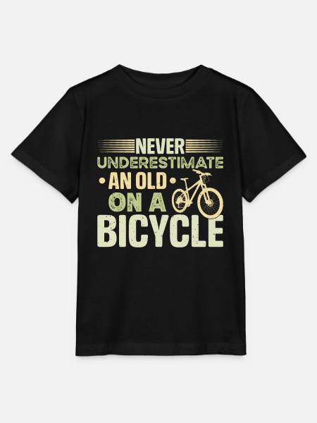 Mann Frau älter Fahrrad Radfahrer - Stanley/Stella Kinder T-Shirt MINI CREATOR - Schwarz