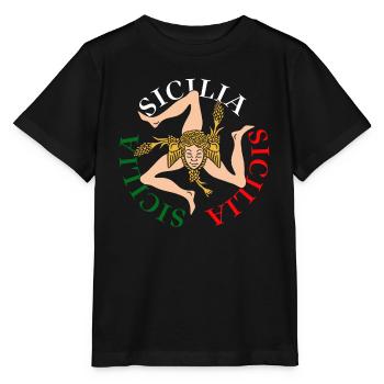 Sizilien flagge Sizilien Palermo Italien - Stanley/Stella Kinder T-Shirt MINI CREATOR  - Schwarz - Vorne - Mikhail (115cm)