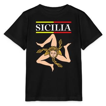 Sicily flag Sicily Palermo Italy - Stanley/Stella MINI CREATOR Kids’ T-Shirt - black - Front - Mikhail (115cm)