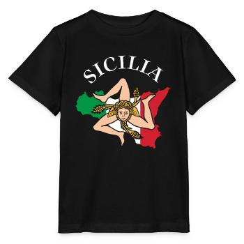 Sizilien flagge Sizilien Palermo Italien - Stanley/Stella Kinder T-Shirt MINI CREATOR  - Schwarz - Vorne - Mikhail (115cm)