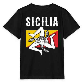 Sizilien flagge Sizilien Palermo Italien - Stanley/Stella Kinder T-Shirt MINI CREATOR  - Schwarz - Vorne - Mikhail (115cm)