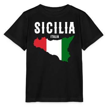 Sicily flag Sicily Palermo Italy - Stanley/Stella MINI CREATOR Kids’ T-Shirt - black - Front - Mikhail (115cm)