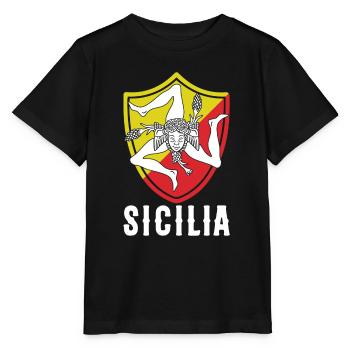 Sicily flag Sicily Palermo Italy - Stanley/Stella MINI CREATOR Kids’ T-Shirt - black - Front - Mikhail (115cm)