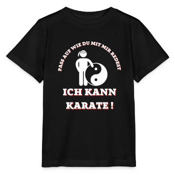 PASS AUF ICH KANN KARATE - Stanley/Stella Kinder T-Shirt MINI CREATOR  - Schwarz - Vorne - Mikhail (115cm)