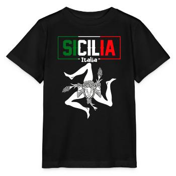 Sizilien flagge Sizilien Palermo Italien - Stanley/Stella Kinder T-Shirt MINI CREATOR  - Schwarz - Vorne - Mikhail (115cm)