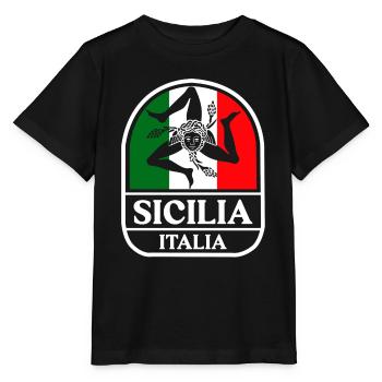 Sizilien flagge Sizilien Palermo Italien - Stanley/Stella Kinder T-Shirt MINI CREATOR  - Schwarz - Vorne - Mikhail (115cm)