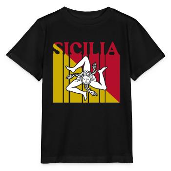 Sizilien flagge Sizilien Palermo Italien - Stanley/Stella Kinder T-Shirt MINI CREATOR  - Schwarz - Vorne - Mikhail (115cm)