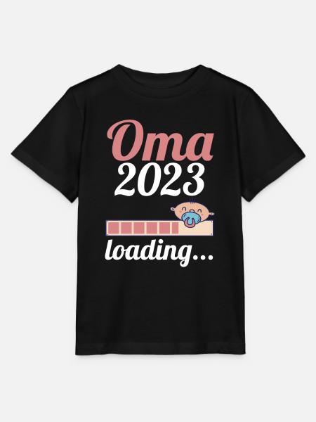 Großmutter 2023 Schwanger Werdende Oma - Stanley/Stella Kinder T-Shirt MINI CREATOR  - Schwarz