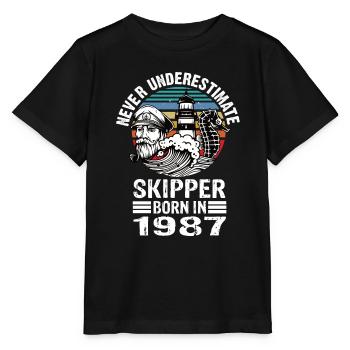 Never Underestimate Skipper né en 1987 - T-shirt bio MINI CREATOR Stanley/Stella Enfant - noir - Devant - Mikhail (115cm)