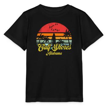 Vintage Gulf Shores Alabama Surfing Retro Fun - Stanley/Stella MINI CREATOR Kids’ T-Shirt - black - Front - Mikhail (115cm)
