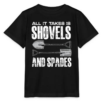 tout ce qu’il faut, c’est des pelles et des bêches Design - T-shirt bio MINI CREATOR Stanley/Stella Enfant - noir - Devant - Mikhail (115cm)
