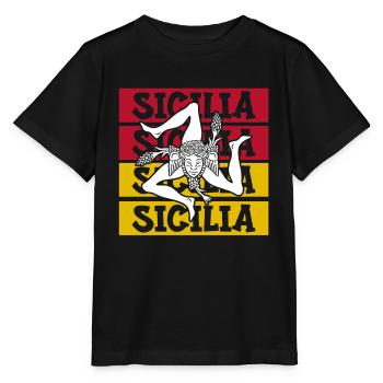 Sicily flag Sicily Palermo Italy - Stanley/Stella MINI CREATOR Kids’ T-Shirt - black - Front - Mikhail (115cm)