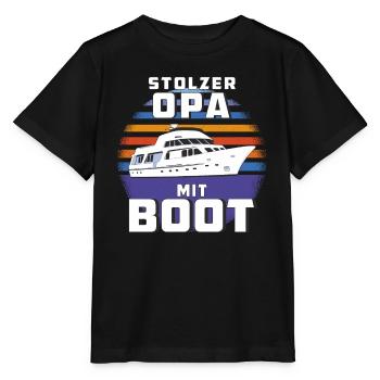 STOLZER OPA MIT BOOT - Stanley/Stella Kinder T-Shirt MINI CREATOR  - Schwarz - Vorne - Mikhail (115cm)