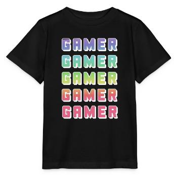 GAMER GAMER GAMER - Stanley/Stella Kinder T-Shirt MINI CREATOR  - Schwarz - Vorne - Mikhail (115cm)