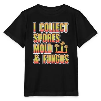 Je collectionne les spores de moisissure et de champignon Cool Rétro Mycology - T-shirt bio MINI CREATOR Stanley/Stella Enfant - noir - Devant - Mikhail (115cm)