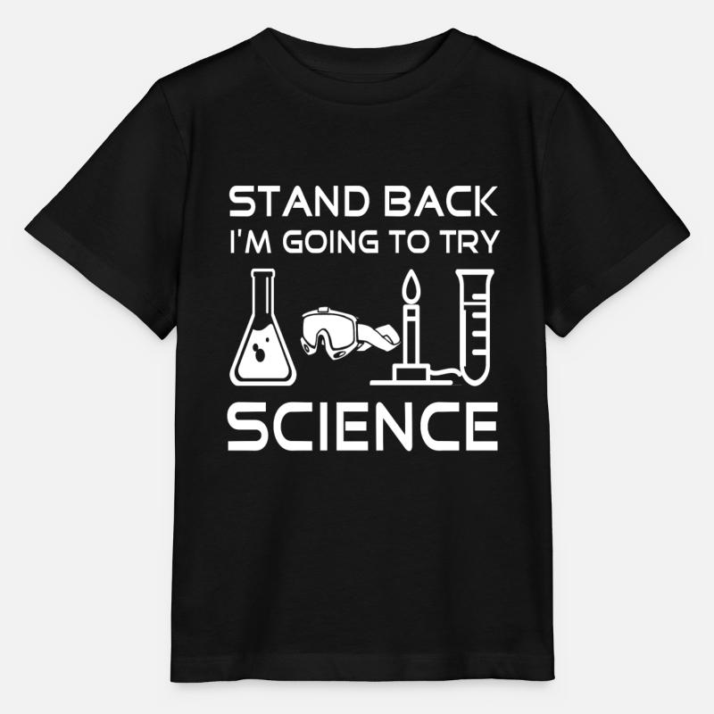 Reculez Je vais essayer Rétro Funny Scientist - T-shirt bio MINI CREATOR Stanley/Stella Enfant - noir