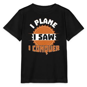 I Plane I Saw I Conquer - Stanley/Stella MINI CREATOR Kids’ T-Shirt - black - Front - Mikhail (115cm)
