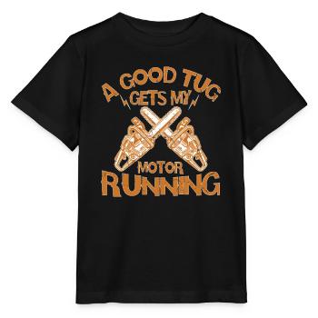 A Good Tug Gets My Motor Running Chainsaw - Stanley/Stella MINI CREATOR Kids’ T-Shirt - black - Front - Mikhail (115cm)