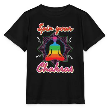 Spin Your Chakras - Stanley/Stella MINI CREATOR Kids’ T-Shirt - black - Front - Mikhail (115cm)