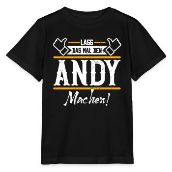Andy Geschenkidee Geschenk Geburtstag - Stanley/Stella Kinder T-Shirt MINI CREATOR  - Schwarz - Vorne - Mikhail (115cm)