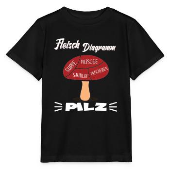 PILZ FLEISCH DIAGRAMM - Stanley/Stella Kinder T-Shirt MINI CREATOR  - Schwarz - Vorne - Mikhail (115cm)