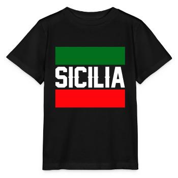 Sicily flag Sicily Palermo Italy - Stanley/Stella MINI CREATOR Kids’ T-Shirt - black - Front - Mikhail (115cm)