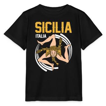 Sizilien flagge Sizilien Palermo Italien - Stanley/Stella Kinder T-Shirt MINI CREATOR  - Schwarz - Vorne - Mikhail (115cm)