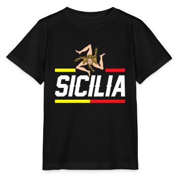 Sizilien flagge Sizilien Palermo Italien - Stanley/Stella Kinder T-Shirt MINI CREATOR  - Schwarz - Vorne - Mikhail (115cm)