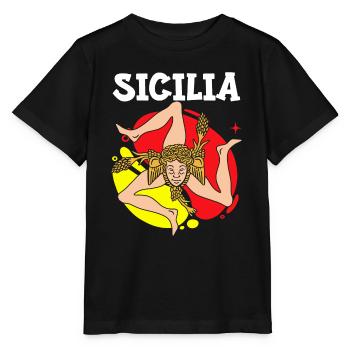 Sicily flag Sicily Palermo Italy - Stanley/Stella MINI CREATOR Kids’ T-Shirt - black - Front - Mikhail (115cm)