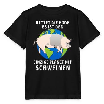 RETTET DIE ERDE ES IST DER EINZIGE PLANET MIT - Stanley/Stella Kinder T-Shirt MINI CREATOR  - Schwarz - Vorne - Mikhail (115cm)