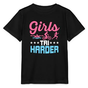 Triathlète Tri Triathlon Filles - T-shirt bio MINI CREATOR Stanley/Stella Enfant - noir - Devant - Mikhail (115cm)