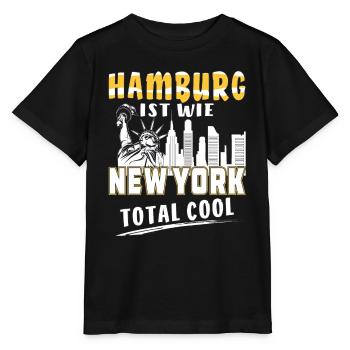 HAMBURG IST WIE NEW YORK - Stanley/Stella Kinder T-Shirt MINI CREATOR  - Schwarz - Vorne - Mikhail (115cm)