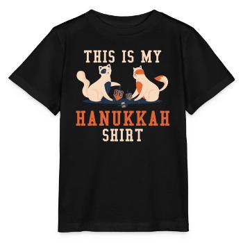 Chats Juifs de Noël Juif ce mon Hanoukka - T-shirt bio MINI CREATOR Stanley/Stella Enfant - noir - Devant - Mikhail (115cm)