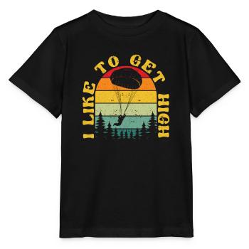 Parachutiste Parachute J’aime me défoncer - T-shirt bio MINI CREATOR Stanley/Stella Enfant - noir - Devant - Mikhail (115cm)