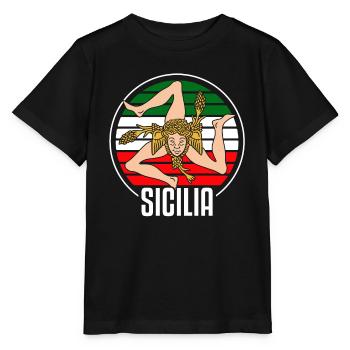 Sicily flag Sicily Palermo Italy - Stanley/Stella MINI CREATOR Kids’ T-Shirt - black - Front - Mikhail (115cm)