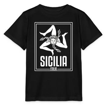 Sicily flag Sicily Palermo Italy - Stanley/Stella MINI CREATOR Kids’ T-Shirt - black - Front - Mikhail (115cm)