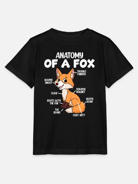 Anatomie eines Fuchses - Stanley/Stella Kinder T-Shirt MINI CREATOR  - Schwarz
