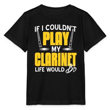 Si je ne pouvais pas jouer, ma vie de clarinette serait à plat - T-shirt bio MINI CREATOR Stanley/Stella Enfant - noir - Devant - Mikhail (115cm)