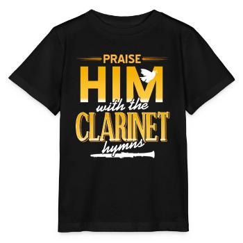 Praise Him With The Clarinet Hymns Cool Retro - Stanley/Stella Kinder T-Shirt MINI CREATOR  - Schwarz - Vorne - Mikhail (115cm)