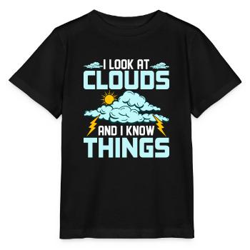 I Look At Clouds And I Know Things Meteorology - Stanley/Stella MINI CREATOR Kids’ T-Shirt - black - Front - Mikhail (115cm)