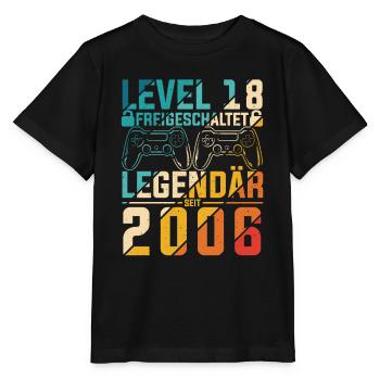 Level 18 Jahre Geburtstag 2006 LAN-Party Motiv Gam - Stanley/Stella Kinder T-Shirt MINI CREATOR  - Schwarz - Vorne - Mikhail (115cm)