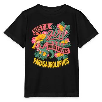 Dino Parasaurolophus Dinosaurier Mädchen - Stanley/Stella Kinder T-Shirt MINI CREATOR  - Schwarz - Vorne - Mikhail (115cm)