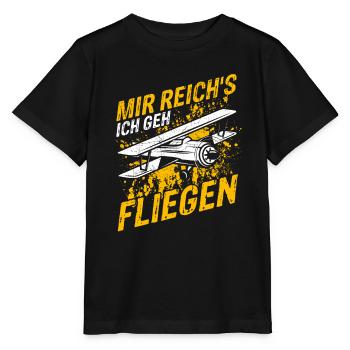 Helikopter Hubschrauber Spruch Abheben Flugzeug He - Stanley/Stella Kinder T-Shirt MINI CREATOR  - Schwarz - Vorne - Mikhail (115cm)