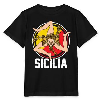 Sicily flag Sicily Palermo Italy - Stanley/Stella MINI CREATOR Kids’ T-Shirt - black - Front - Mikhail (115cm)