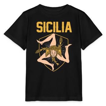 Sicily flag Sicily Palermo Italy - Stanley/Stella MINI CREATOR Kids’ T-Shirt - black - Front - Mikhail (115cm)